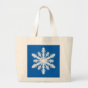 Bolso De Tela Gigante Ikat Snowflake 1 de 4 - Azul cobalto y blanco