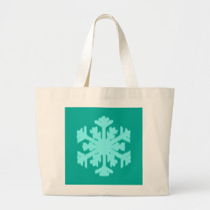 Bolso De Tela Gigante Ikat Snowflake - Turquesa y agua