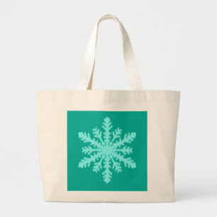 Bolso De Tela Gigante Ikat Snowflake - Turquesa y agua