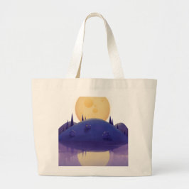 Bolso De Tela Gigante Ilustración artística de paisaje nocturno en tote