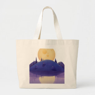 Bolso De Tela Gigante Ilustración artística de paisaje nocturno en tote 