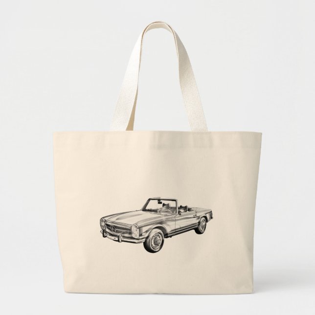 Bolso De Tela Gigante Ilustracion convertible Mercedes Benz 280 SL (Frente)