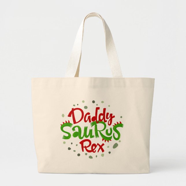 Bolso De Tela Gigante Ilustracion Daddy Saurus Rex (Frente)