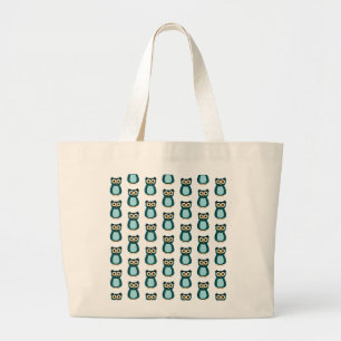 Bolso De Tela Gigante Ilustracion de búho azul