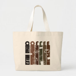Bolso De Tela Gigante Ilustración de tipografía de café vintage dibujada