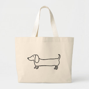 Bolso De Tela Gigante Ilustracion negro transparente del dachshund