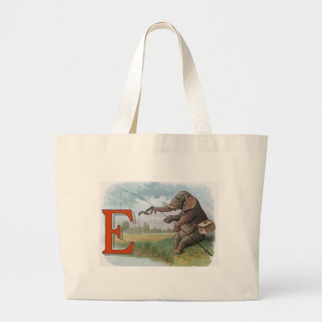 Bolso De Tela Gigante Ilustracion pesquero de Elephant (Frente)
