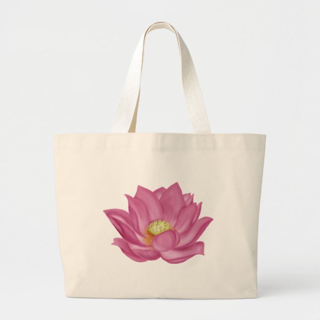 Bolso De Tela Gigante Ilustracion Rosa Lotus Blossom (Frente)