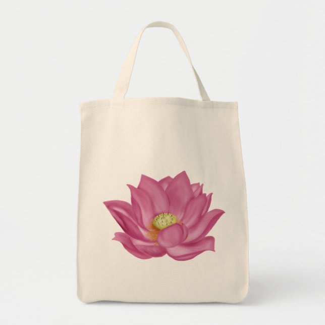 Bolso De Tela Gigante Ilustracion Rosa Lotus Blossom (Frente)