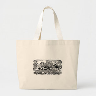 Bolso De Tela Gigante Ilustración victoriana de arte de mascota antigua