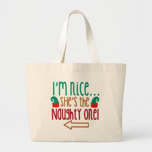 Bolso De Tela Gigante Im Nice Shes Naughty Elf Gorra