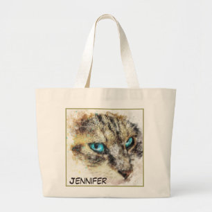 Bolso De Tela Gigante Imagen de gato de cierre adorable