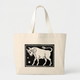Bolso De Tela Gigante Imagen de zodiaco vintage Taurus Totebag