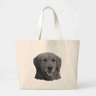 Bolso De Tela Gigante Imagen estilizada del golden retriever