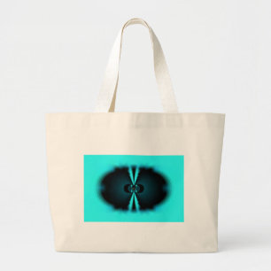 Bolso De Tela Gigante Impresión de arte abstracto de cian y negro