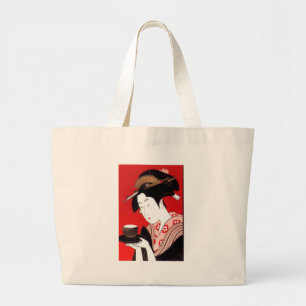 Bolso De Tela Gigante Impresión de arte de ceremonias de té Lady japones