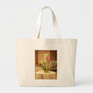 Bolso De Tela Gigante Impresión de arte de los floros reflejados