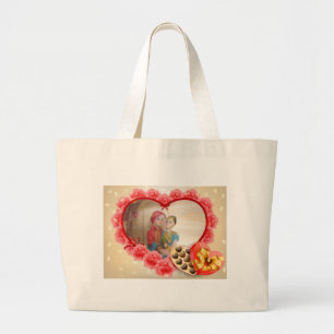 Bolso De Tela Gigante Impresión de arte romántico del corazón del amor