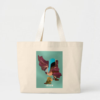 Bolso De Tela Gigante Impresión de cartel de viaje ilustrado de Irán