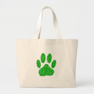 Bolso De Tela Gigante Impresión de hojas de perro de follaje verde