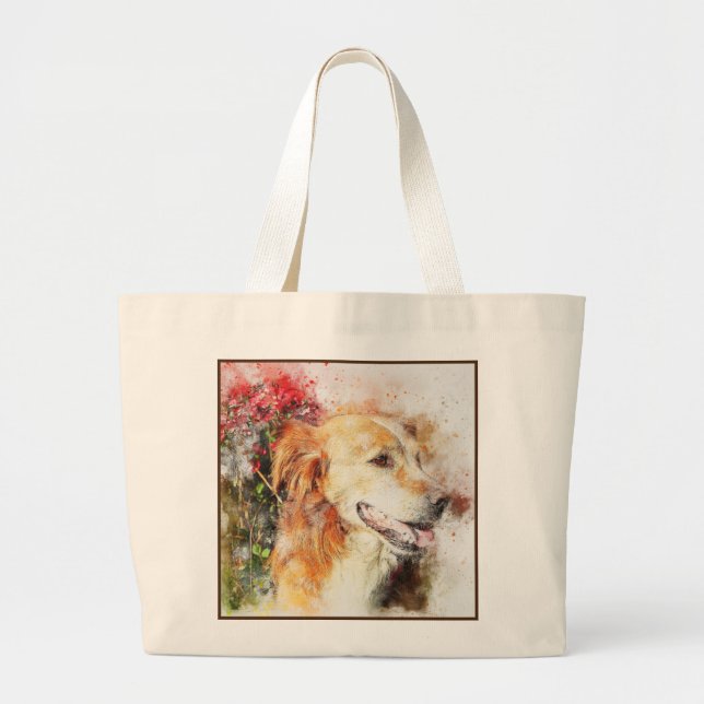 Bolso De Tela Gigante Impresión de perro abstracta (Frente)
