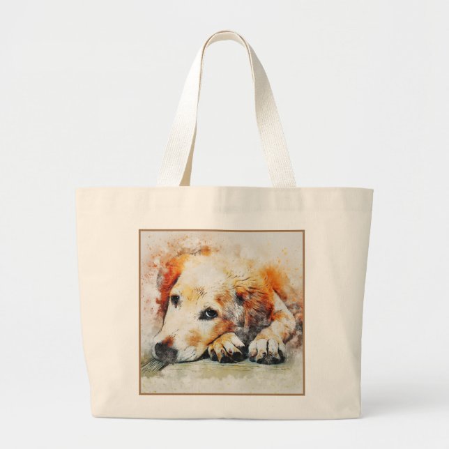 Bolso De Tela Gigante Impresión de perro abstracta (Frente)
