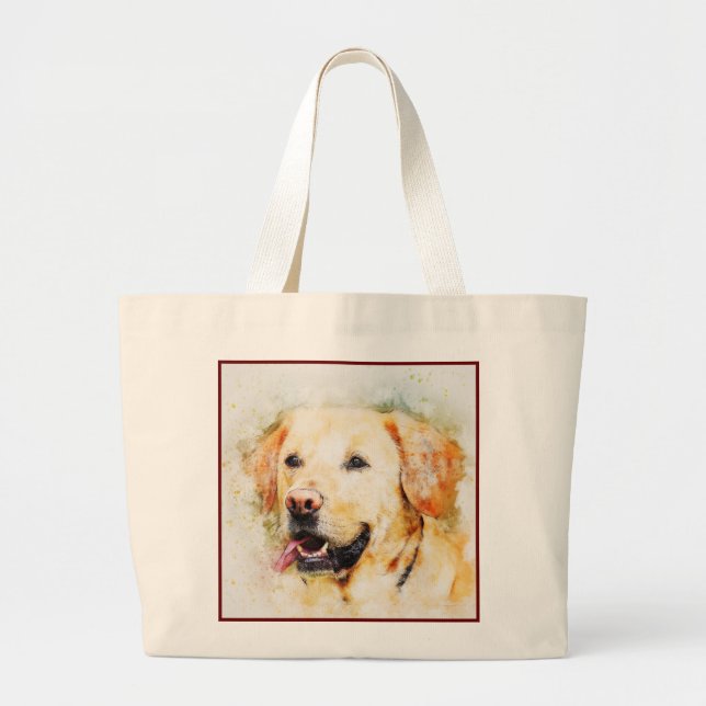 Bolso De Tela Gigante Impresión de perro abstracta (Frente)