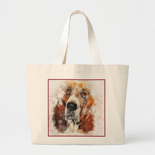Bolso De Tela Gigante Impresión de perro abstracta (Frente)