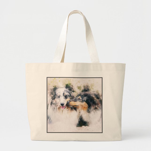 Bolso De Tela Gigante Impresión de perro abstracta (Frente)