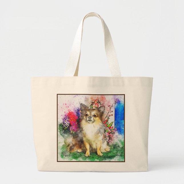 Bolso De Tela Gigante Impresión de perro abstracta (Frente)