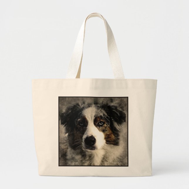 Bolso De Tela Gigante Impresión de perro abstracta (Frente)