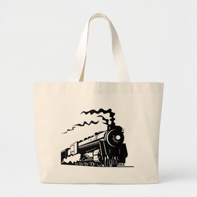 Bolso De Tela Gigante Impresión del tren (Frente)