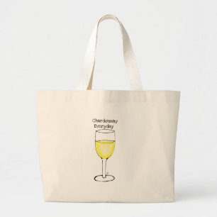 BOLSO DE TELA GIGANTE IMPRESIÓN DIARIA DEL VINO DE CHARDONNAY DE JILL
