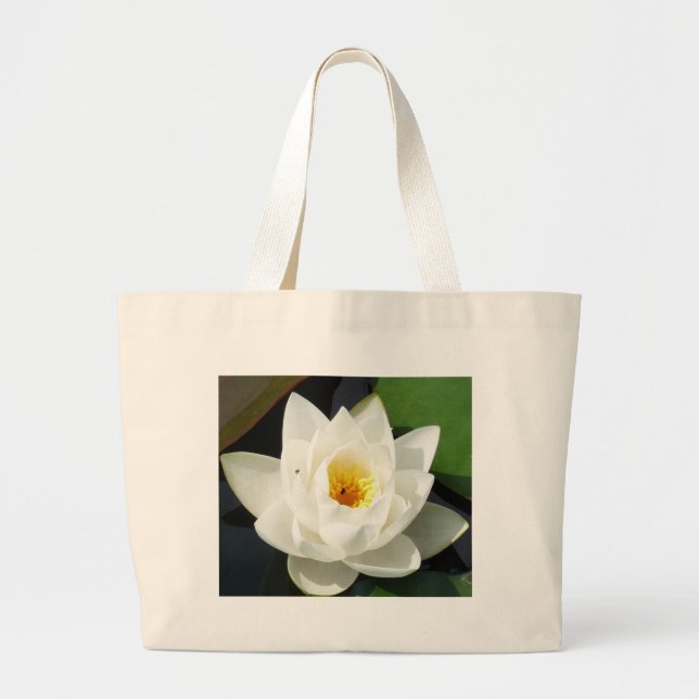 Bolso De Tela Gigante Impresionante Waterlily Con Centro De Oro (Frente)