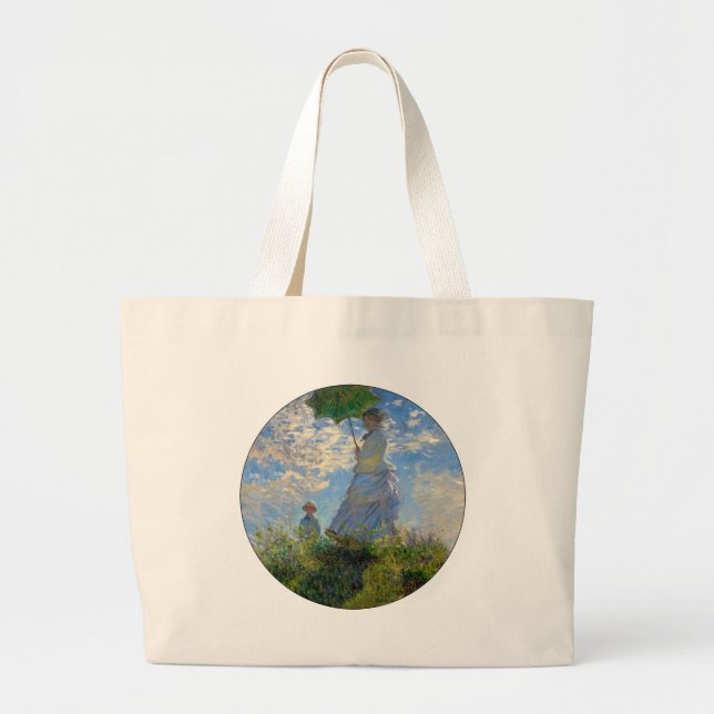 Bolso De Tela Gigante Impresionismo de Monet Woman Parasol (Frente)