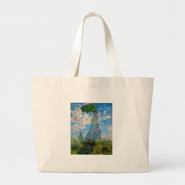 Bolso De Tela Gigante Impresionismo de Monet Woman Parasol (Frente)