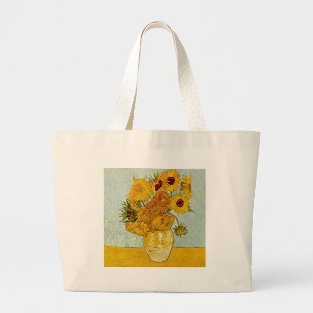 Bolso De Tela Gigante Impresionista de Vincent Van Gogh 12 Sunflowers (Frente)