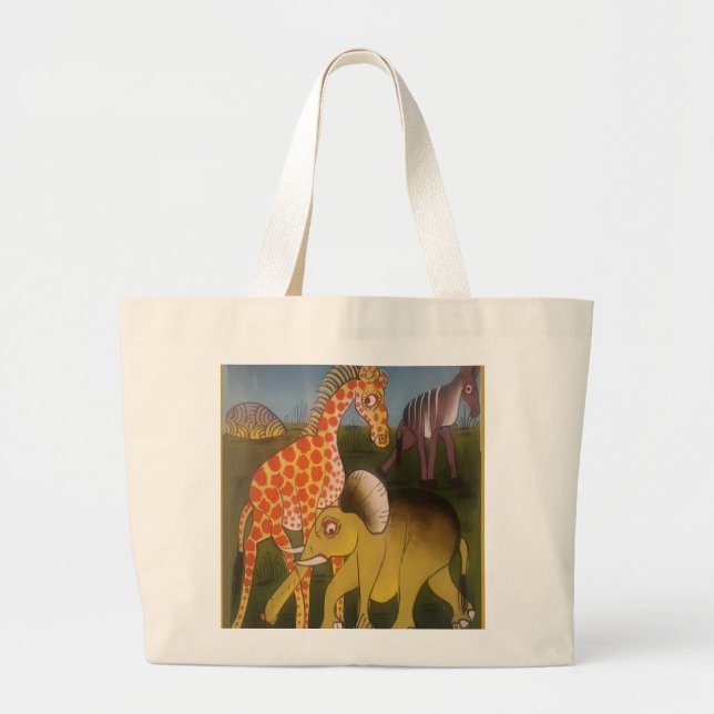 Bolso De Tela Gigante Imprimir arte de trío africano (Frente)