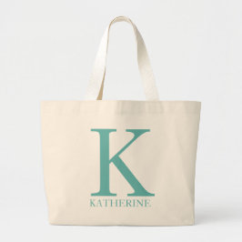 Bolso De Tela Gigante Inicial de monograma de nombre personalizado