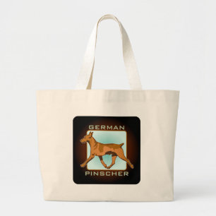 Bolso De Tela Gigante Insignia alemana del Pinscher, cuadrado