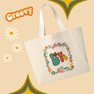 Bolso De Tela Gigante Inspiración de Groovy LOVE floral power 70