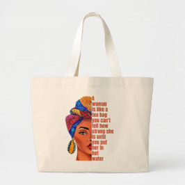 Bolso De Tela Gigante Inspiradora mujer afroamericana con cita