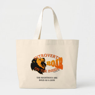 Bolso De Tela Gigante INTROVERTS ROAR ON THE INSIDE Introverted