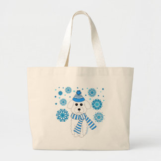 Bolso De Tela Gigante Invierno Bichon