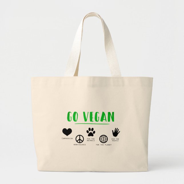 Bolso De Tela Gigante Ir a Vegan (Frente)