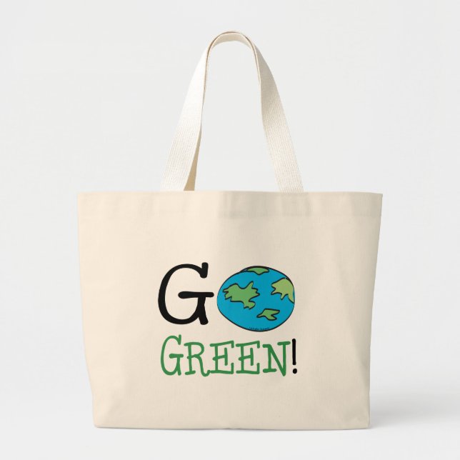 Bolso De Tela Gigante Ir Verde (Frente)
