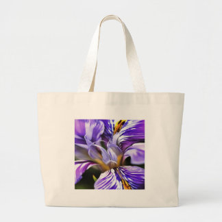 Bolso De Tela Gigante Iris In Violet Lilac and Purple Botanical Art
