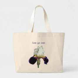 Bolso De Tela Gigante Iris Morado y Blanco Jumbo Tote