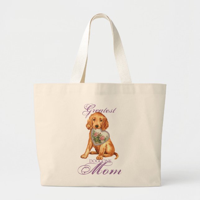 Bolso De Tela Gigante Irish Setter Heart Mom (Frente)