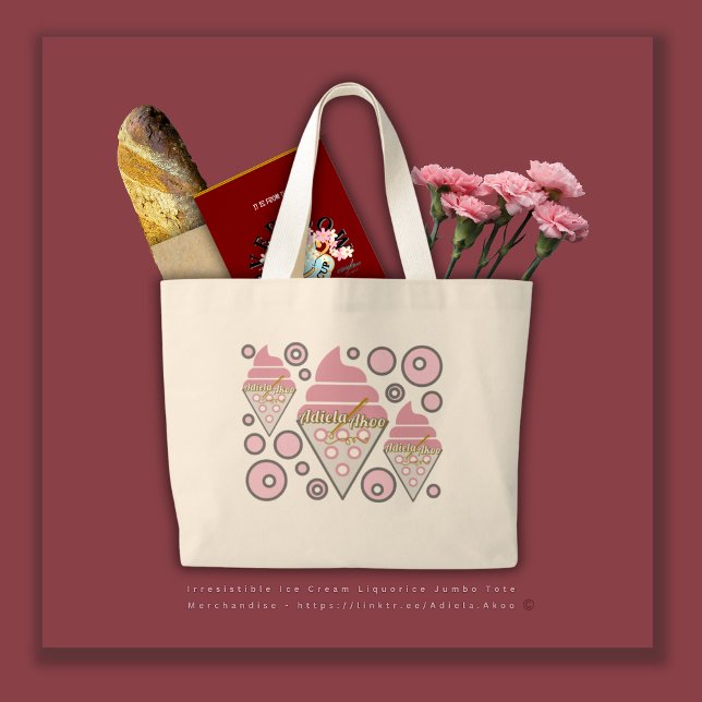 Bolso De Tela Gigante Irresistible helado de Tote del poeta Adiela Akoo (Irresistible Ice Cream Jumbo Tote by Poet Adiela Akoo. SHOP my store for fab finds & gr8t gift ideas)